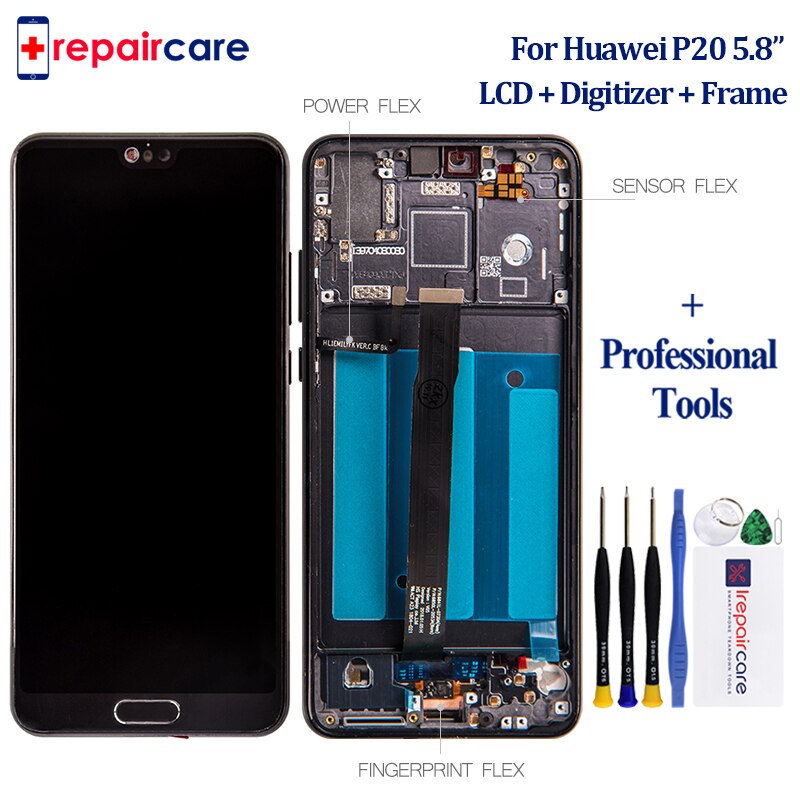 2240x1080 5,8 "Für Huawei P20 LCD Display Touchscreen Digitizer Montage EML L29 L22 L09 AL00 Für huawei P20 LCD Mit Rahmen