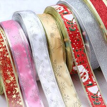 Christmas Wrapping Ribbon Handmade DIY Supplies Material Grosgrain Cake Decors Ribbon Bow Baking Decorative Festival Box