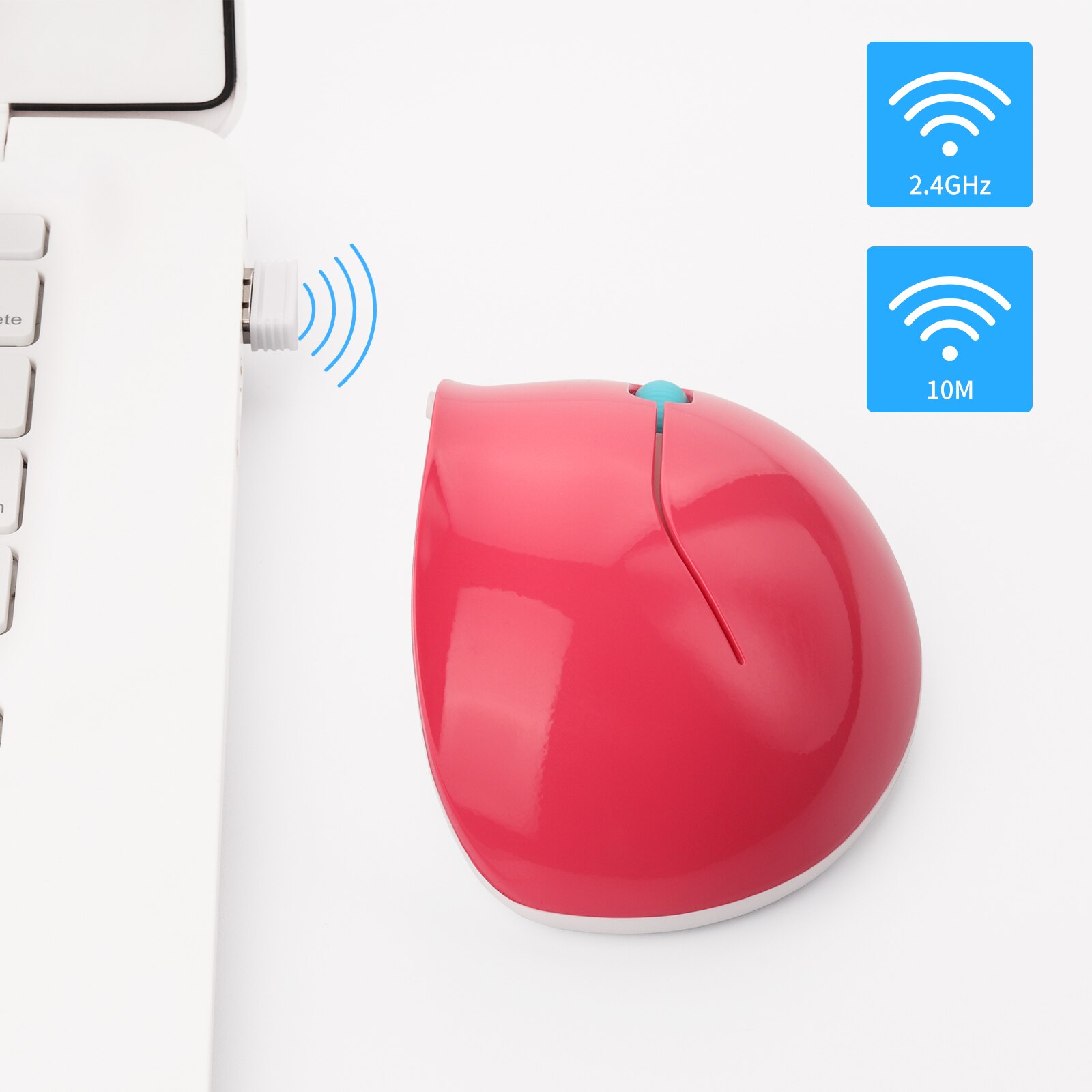 Sem fio 2.4ghz mouse usb optical rosa mouse vertical 4 botões 1600dpi ergonômico ratos gaming copmputer mause para portátil gamer