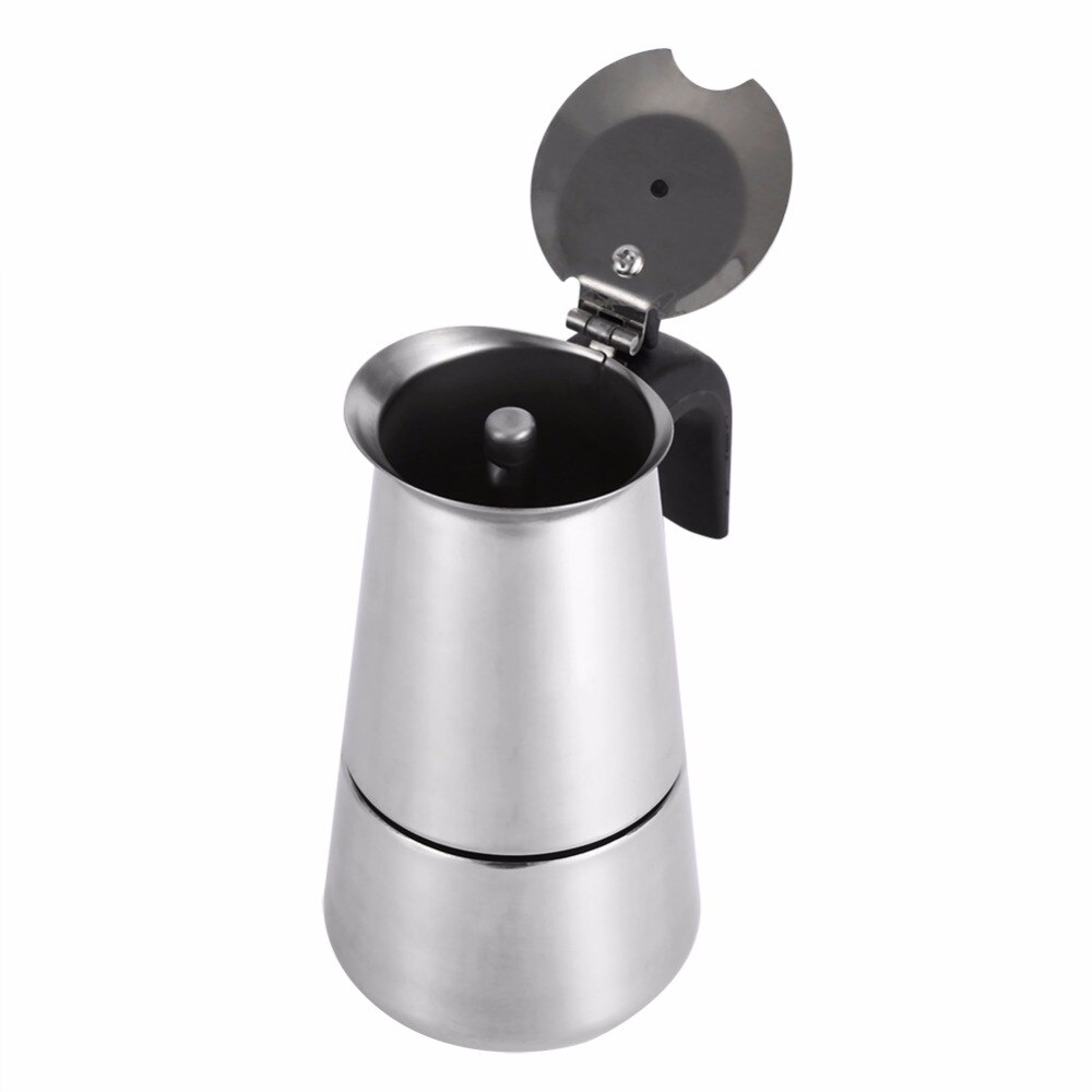 Bærbar espressomaskine i rustfrit stål moka-kande kaffebrygger-kedelkande til pro barista 100ml/200ml/300ml/450ml