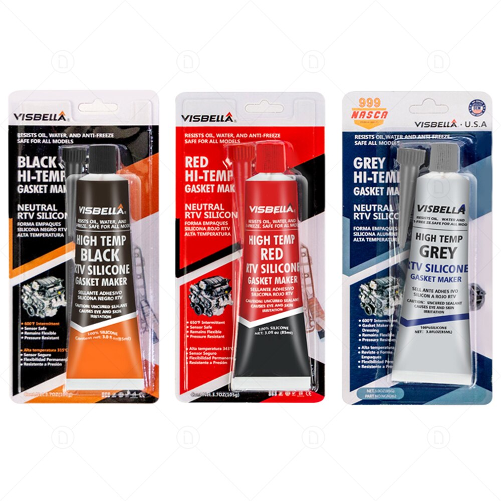 RTV Silicone Industrial Strong Adhesive High Temperature Sealant Silicone Rubber Gasket Maker Electric Repair Glue: Black Red Grey