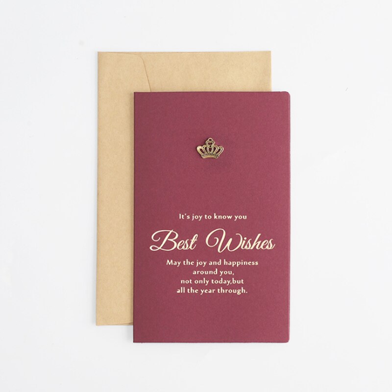 Retro Metal Bronzing Greeting Card Birthday Party Blessing Card Adult Wedding Thanksgiving Message Christmas Card: A 1pcs