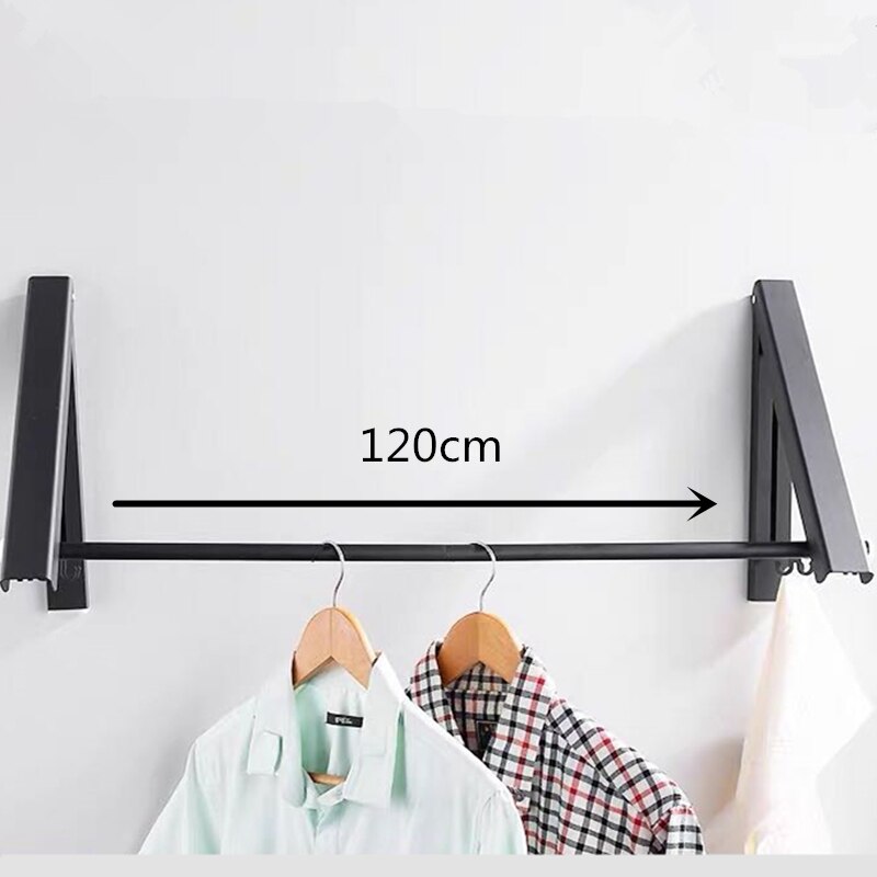 Tendedero plegable para el baño, tendedero ajustable para la colada del hogar, herramienta retráctil sin perforación para balcón, colgador de ropas multifuncionales para interiores: A-1 120CM