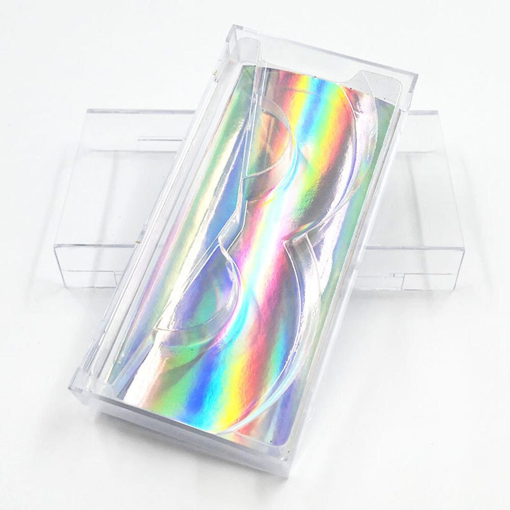 Portable vide étui à cils Transparent acrylique coque en diamant faux cils boîte de rangement en plastique boîte d'emballage de cils avec plateau: J