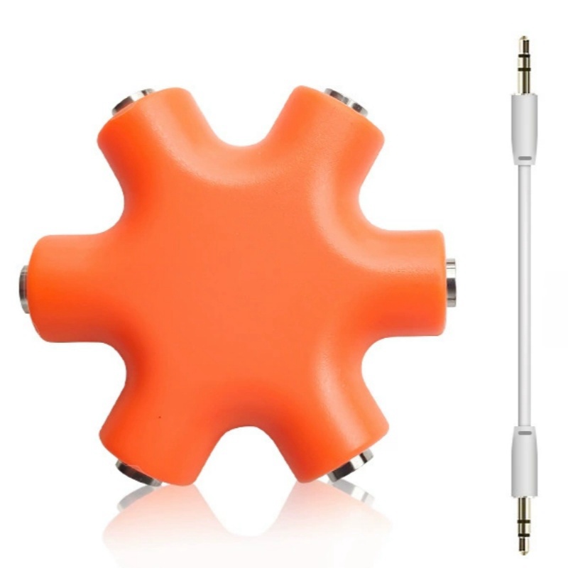 Répartiteur Audio 3.5mm avec câble adaptateur, 1 mâle à 5 femelles, câble séparateur Audio pour écouteurs, convertisseur de sortie sonore Aux multi-ports: green