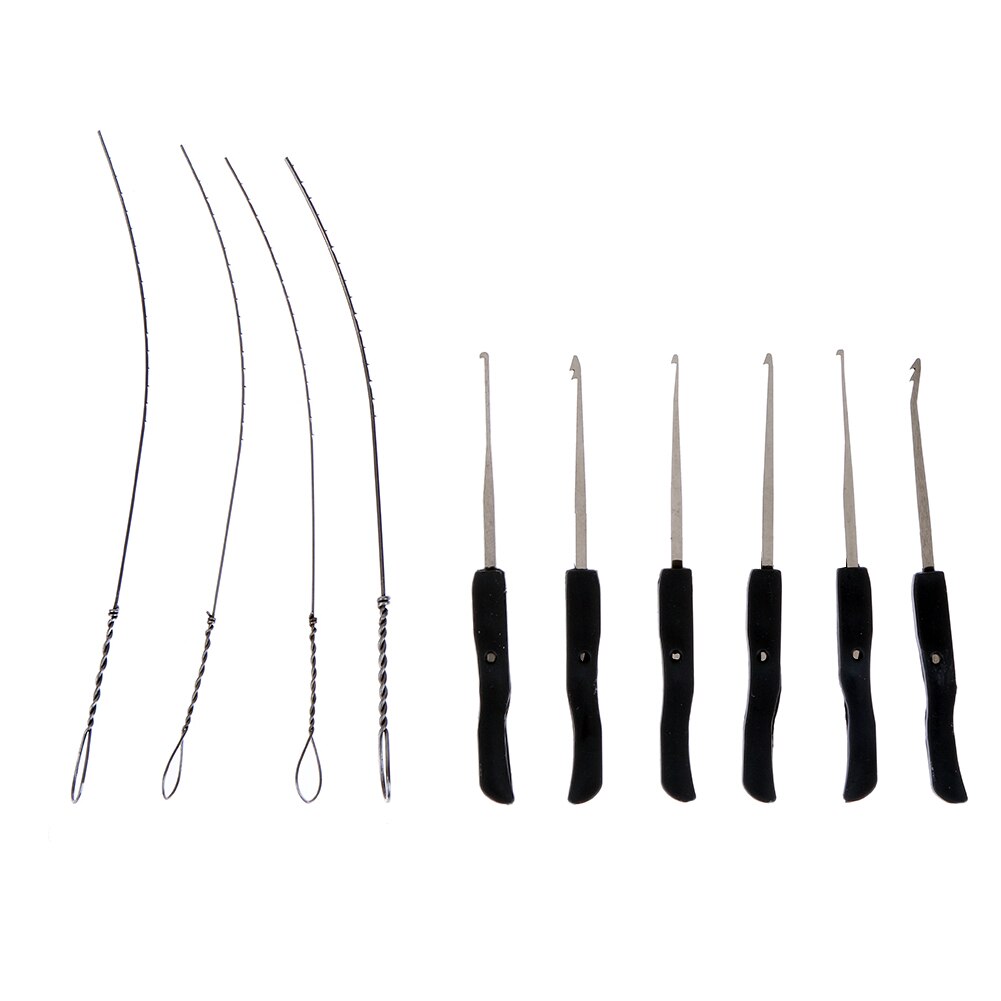 10 Pcs/Set Lock Pick Set Broken Key Remove Auto Locksmith Tools Key Extractor Lock Picks Tool: Default Title