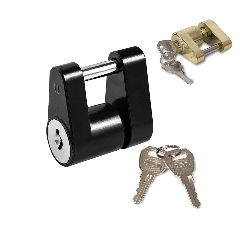 Anti-theft Trailer Hitch Lock Trailer Coupler Padlock Hook Lock Tongue Locks Hitch Security Protector for Truck Rv Tow Camper
