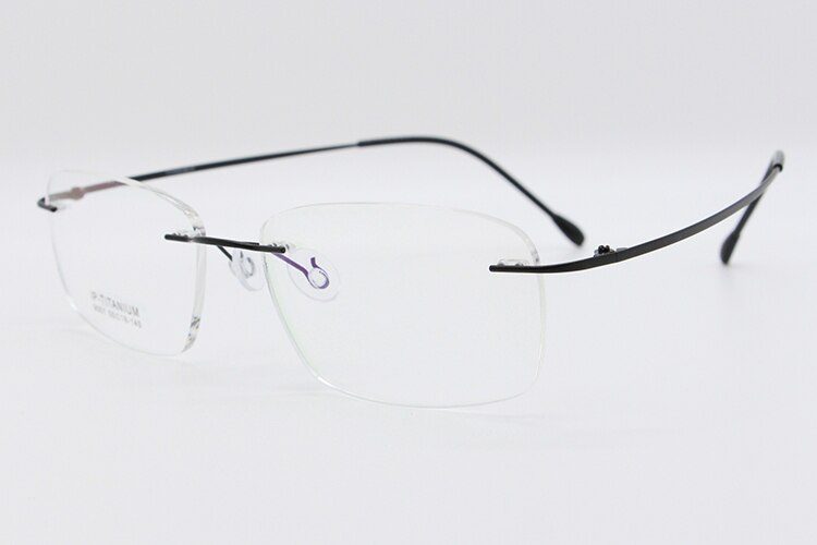 Bclear Ultra Light Pure Titanium Unisex Randloze Optische Frame Geheugen Thress Stuk Randloze Bril Mannen Vrouwen 9001: Black