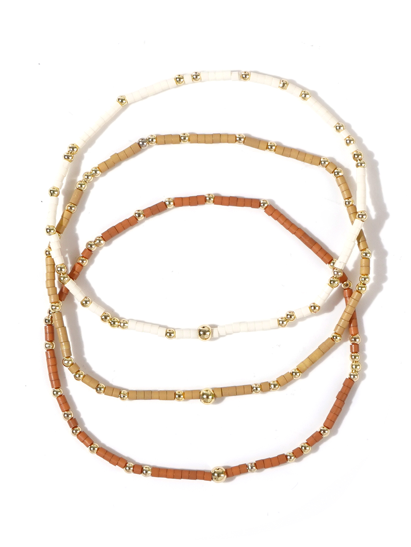 Perles de riz colorées de Style bohème d'été, 3 pièces, perles en cuivre de 2mm, Bracelet de perles empilées: Cobalt violet