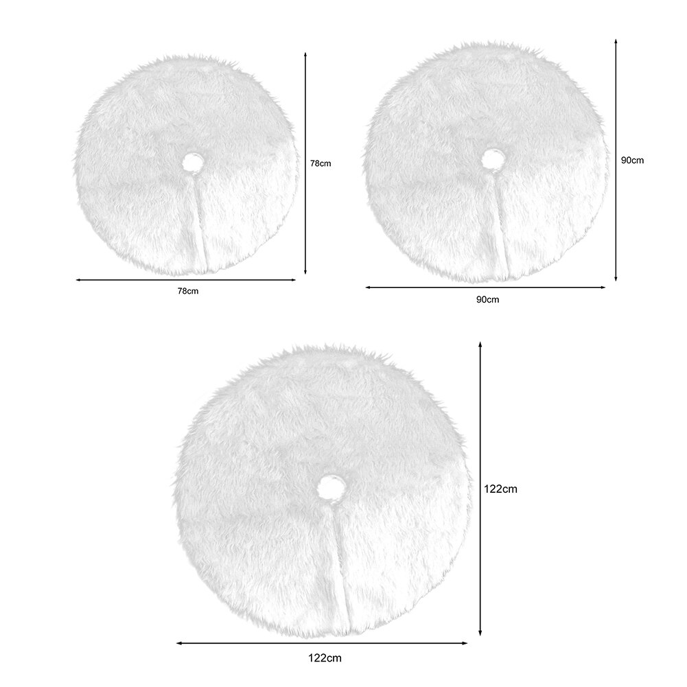 1Pc Witte Kerstboom Rok Pluche Faux Fur Tapijt Xmas Floor Mat Ornamenten Vrolijk Kerstfeest Nieuwjaar Kerstboom decoratie