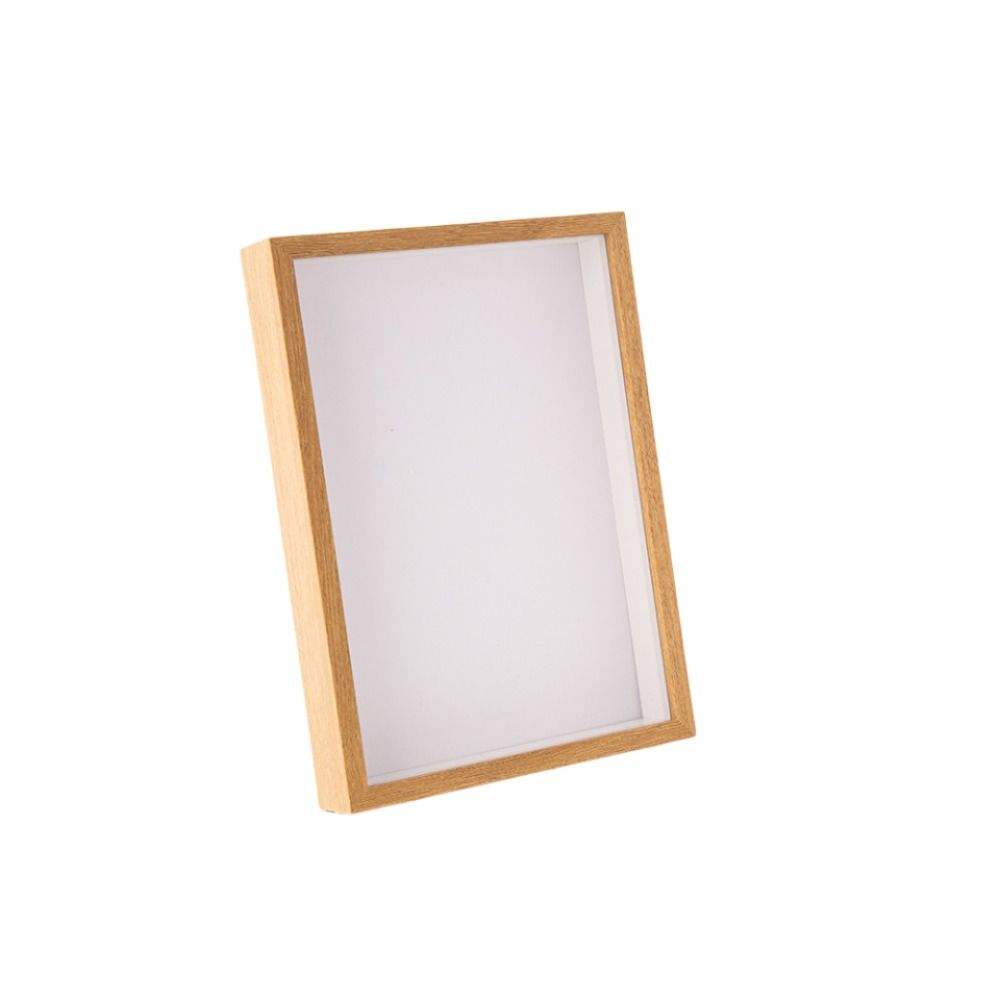 Multi-size Shadow Box Frame Natral Wood Black Rect... – Grandado