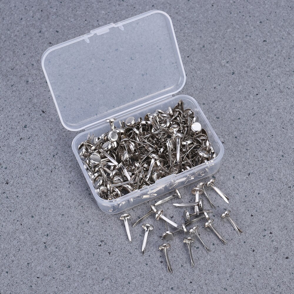 200pcs Durable Iron Metal Brads Brad Fastener Metal Paper Fasteners for Crafts DIY