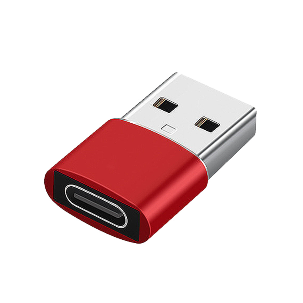 USB Male to Type-C Female Adapter For iPhone 12 13 Pro Max Type-c Data Converter For iPhone 13 12 USB Charger type C Connector: Red