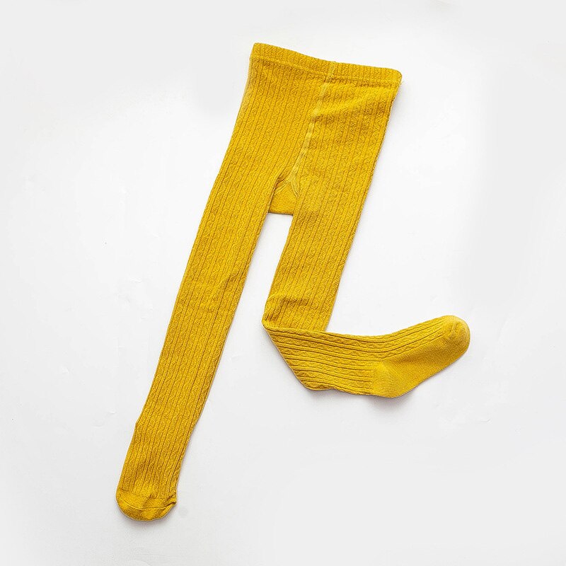 Collants do bebê da cor sólida algodão macio collants da criança recém-nascidos para a menina meias de malha inverno meninas meia-calça: yellow