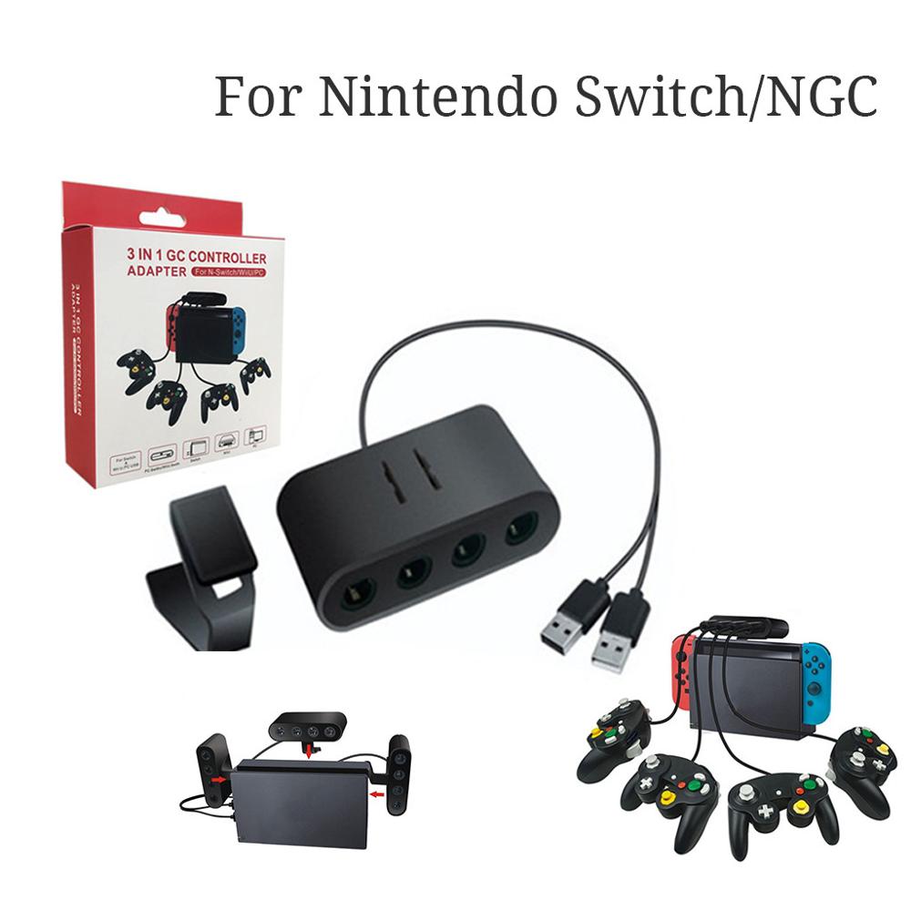3in1 Converter Voor Nintendo Swich/ForWii U/PC 4 Port USB voor Gamecube Controller Adapter 40MAY31