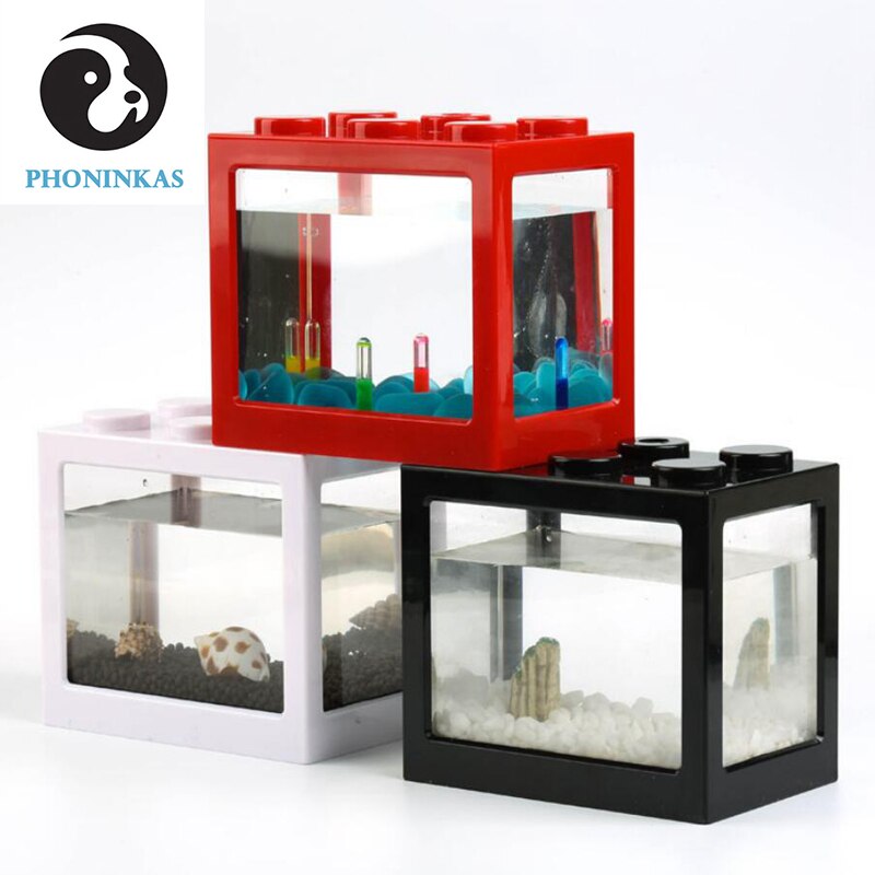 Mini akvarie akvarium betta fisk kampcylinder skildpadde skål mini kop guldfisk krukke hav landskab
