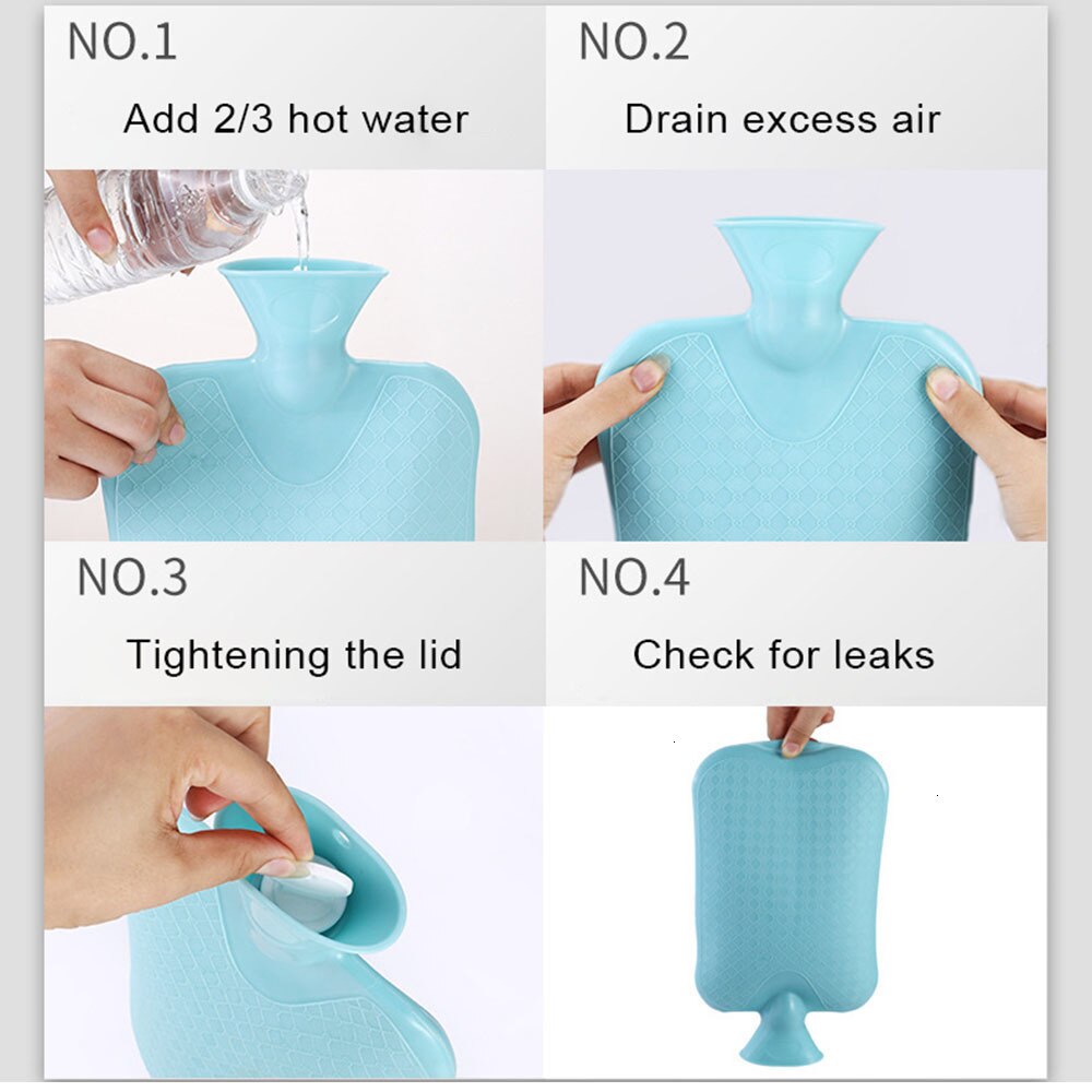 Vandflaske vinter håndvarmer tyk gummi vandpose calentador de manos varmeterapi ensfarvet bolsa agua caliente