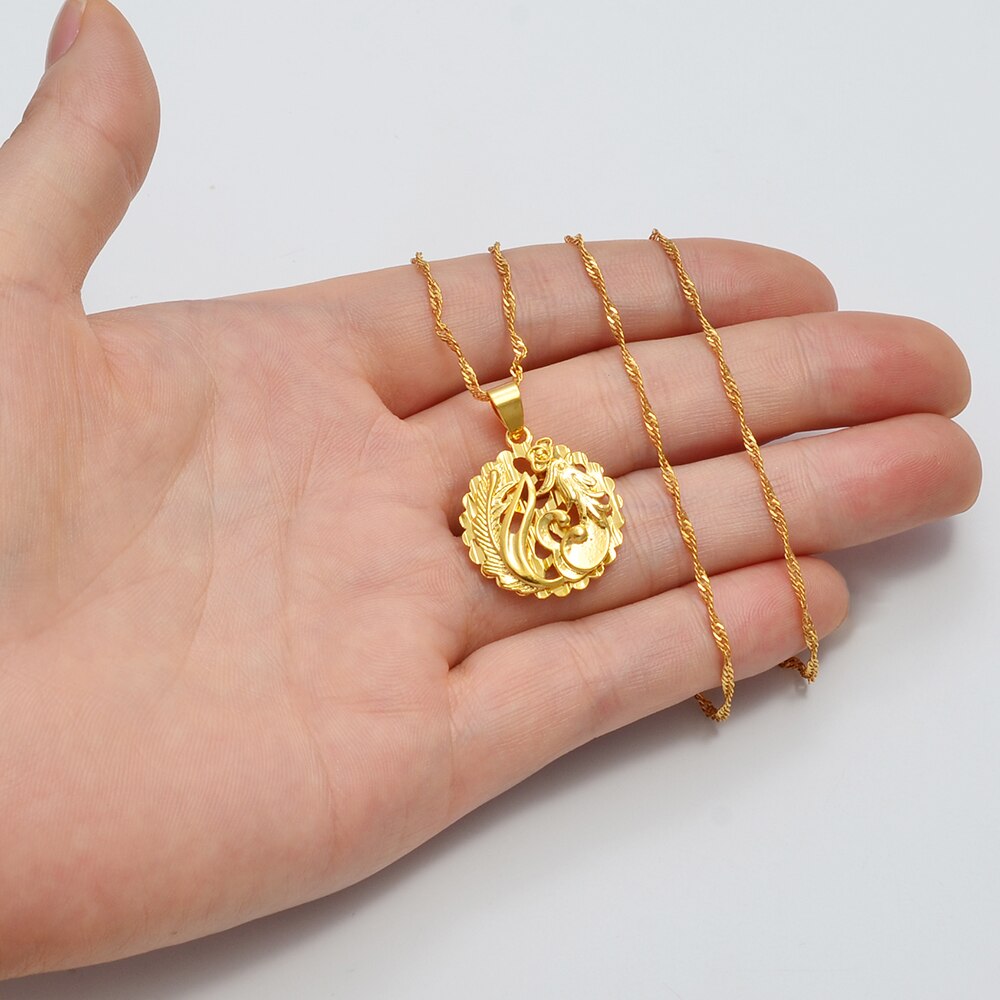 Anniyo Charm Butterfly,Heart,Dolphin,Rose Flower,Peacock &amp; Angel Pendant Necklaces Stylish Party accessories Jewelry #025107