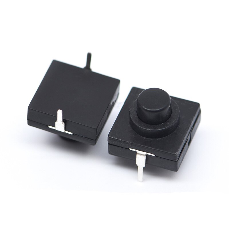 50PCS/LOT Flashlight Switch Button Switch 12 * 12 * 9.4mm Flashlight 2 Foot Switch Self-Locking Switch 12*12*9.4