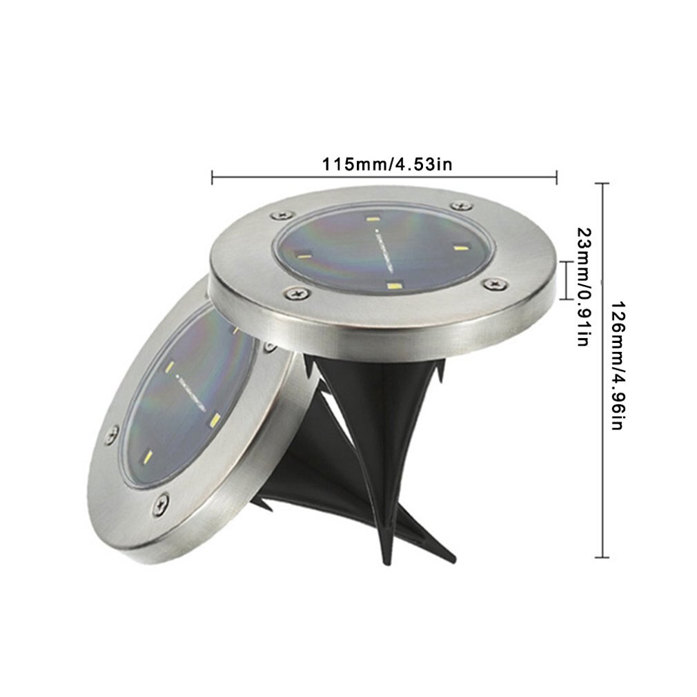 Foco solar de suelo para exteriores, iluminación LED empotrable de suelo para jardines y caminos con luz blanca cálida