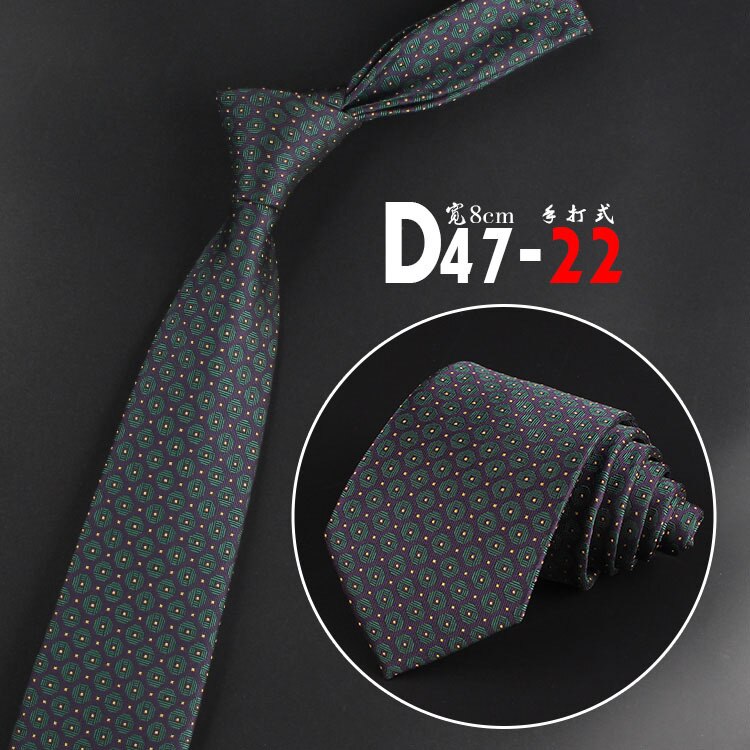 8Cm Jacquard Gestreepte Stropdas Voor Mannen Vrouwen Polyester Elegante Hals Voor Bruiloft Business Volwassen Suits Skinny Ties retro Stropdas: D47-22