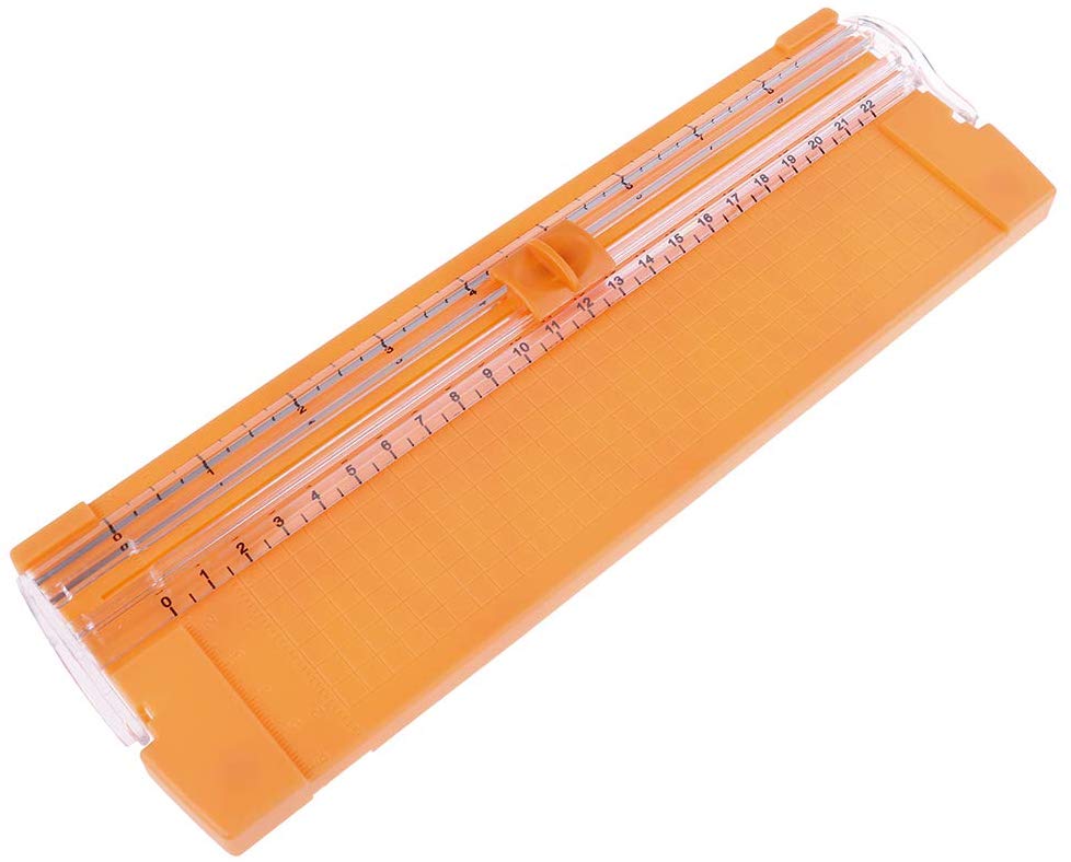 Mini Precision Rotary Paper Cutter Scrapbook Photo Trimmer With Finger Protection Slide Ruler For Home School Office: Orange