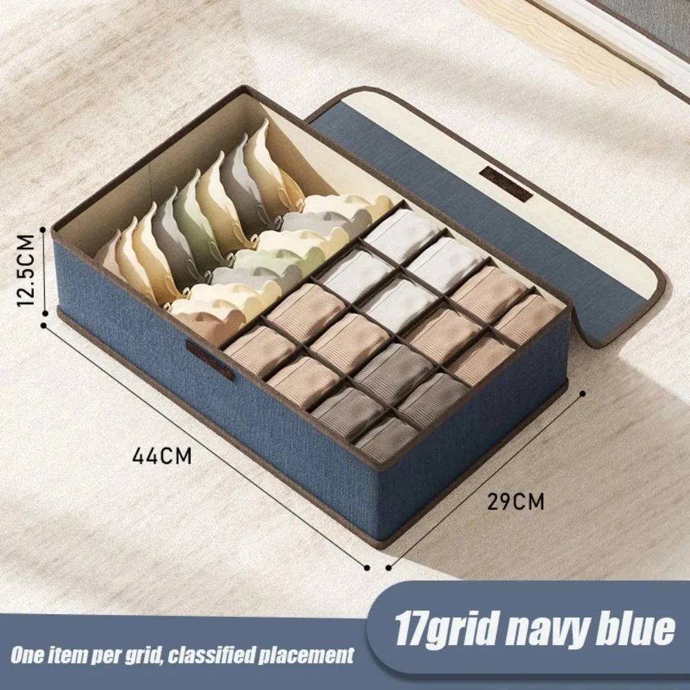 Caja organizadora de almacenamiento de ropa interior, compartimentos de almacenamiento de tela, organizador de guardarropa, caja de almacenamiento tipo cajonera plegable para el hogar