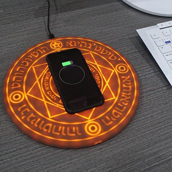 5/10W Glowing Magic Array Universal Qi Fast Charging Wireless Charger for iPhone Charger Magic Array Wireless Charger