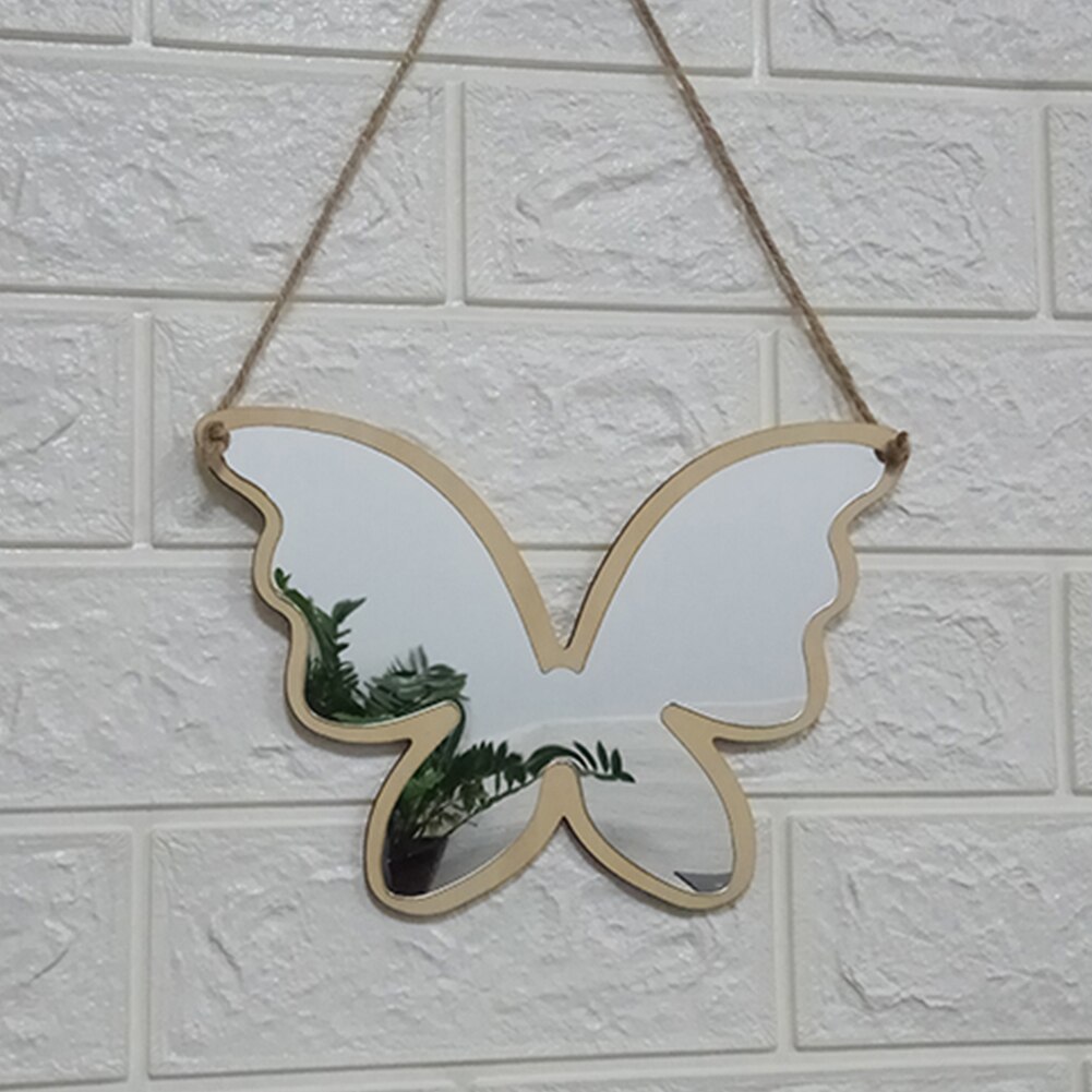 Cute Hanging Home Wooden Mirror Cartoon Wall Decorative Acrylic Small