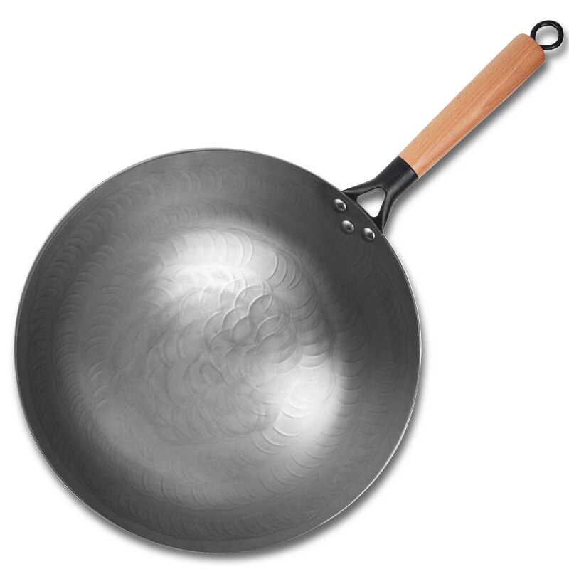 Jernwok traditionelle håndlavede jernwok non-stick pan ikke-belægning gaskomfur køkkengrej
