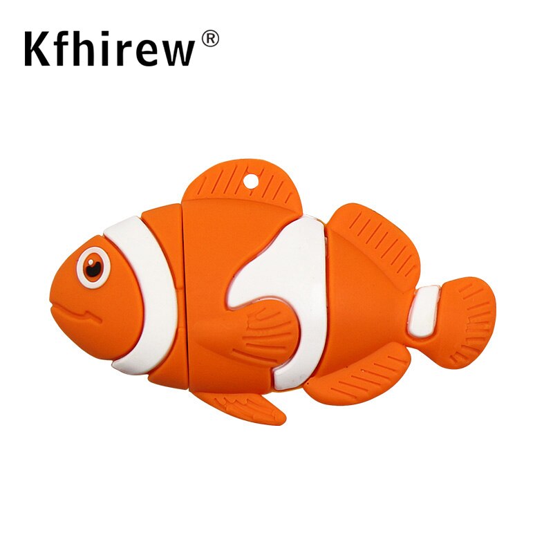 Animal fish Cute flash disk 64GB 32GB 16GB Usb flash drive cartoon memory Stick pen drive pendrive 4GB 8GB memoria usb key best: 16GB / orange