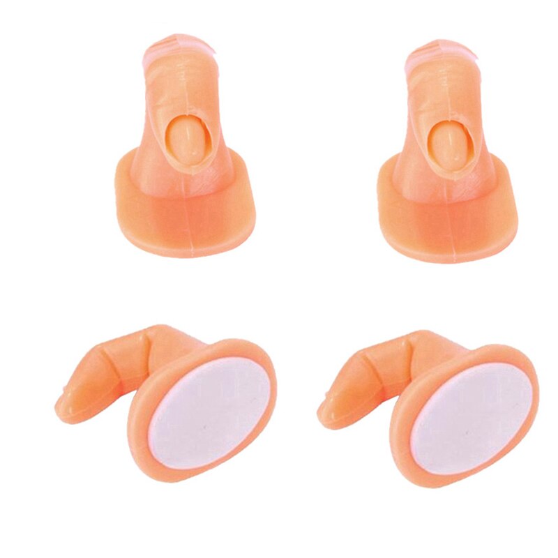 2 stk praksis finger nail art praksis finger plast fingre med negle til hånd nail art træning display dekorationsværktøjer: 2 stk finger uden negl