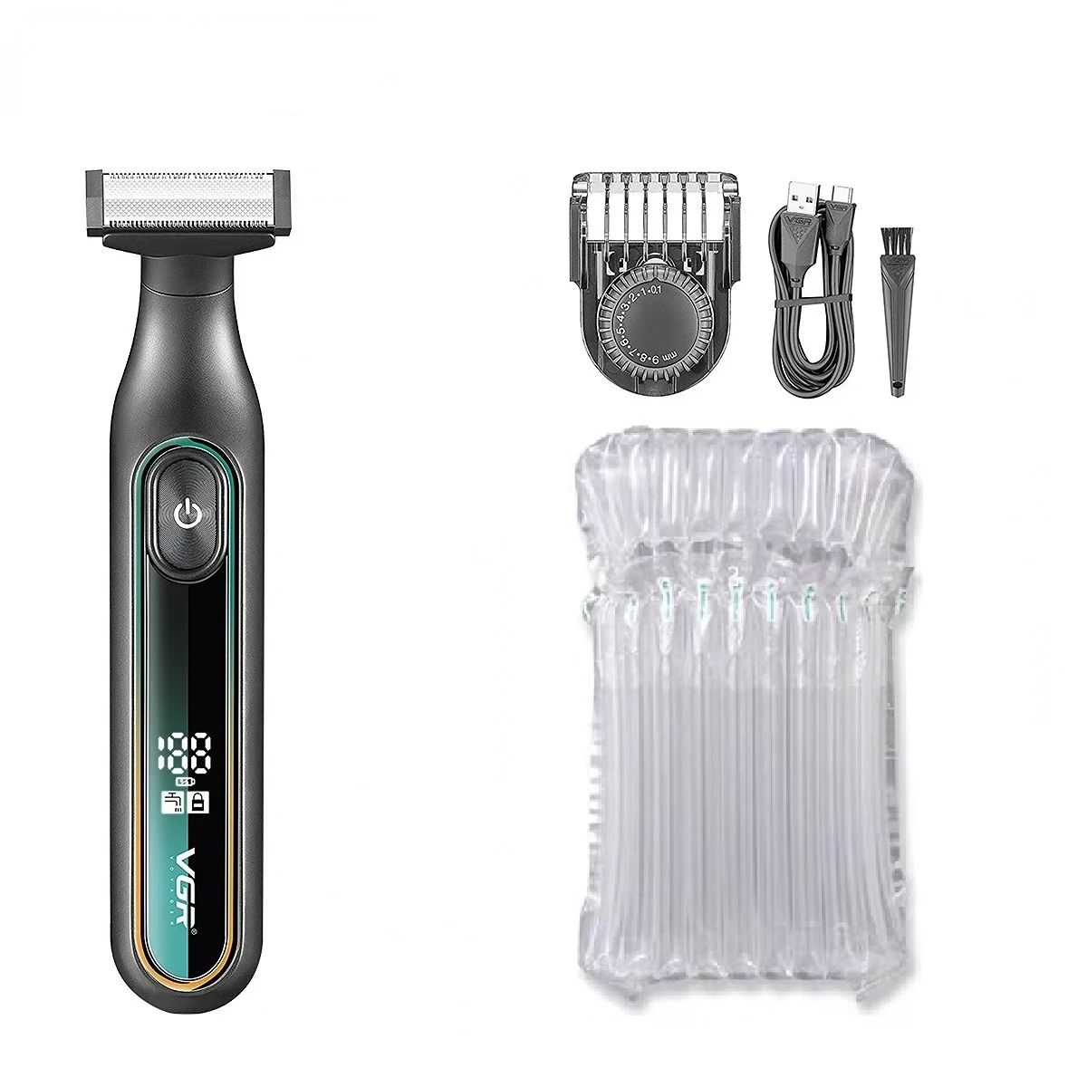VGR Razor Professioneller Elektrorasierer Tragbare Rasiermaschine Wasserdichter Bartschneider Friseur Rasiermaschine für Männer V-360: Rot