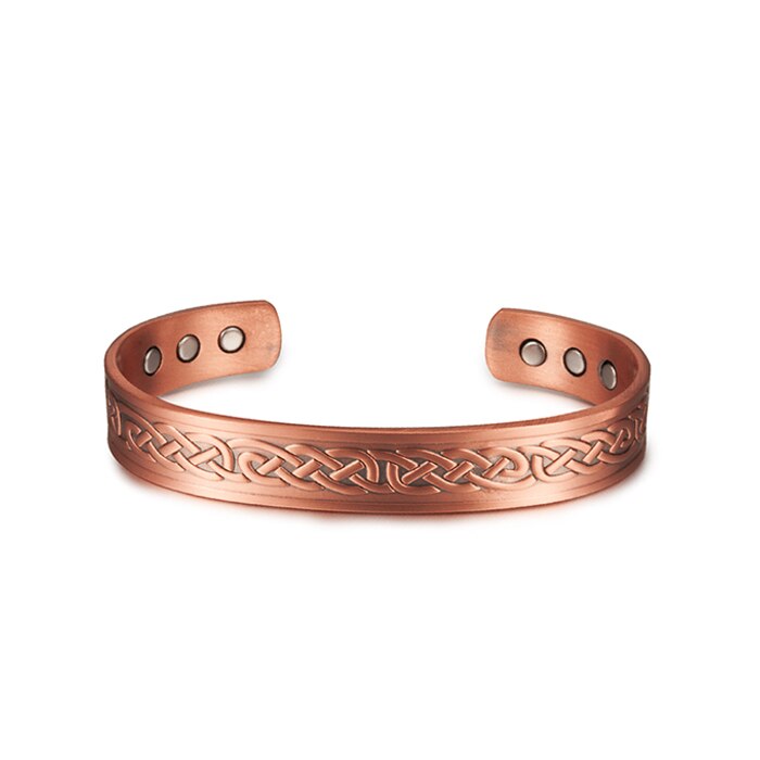 Vinterly viking armbånd mænd ren kobber justerbar manchet armbånd energi armbåndsbånd magnetiske armbånd armbånd til gigt: Kobber