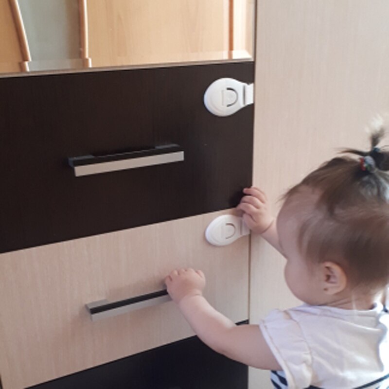 10 Stuks Baby Veiligheid Protector Kind Kabinet Locking Plastic Lock Bescherming Van Kinderen Vergrendeling Van Deuren Laden