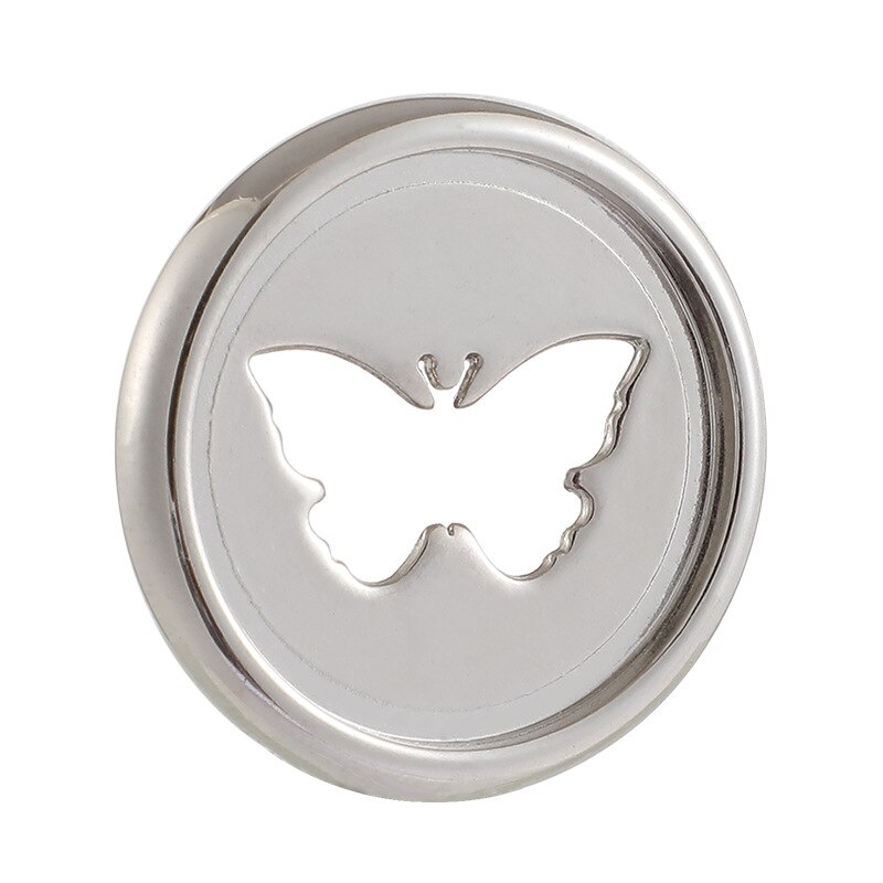 50 st fjärilsmönster knapp bindningsring lösblad svamphål bindande anteckningsbok 28mm plastspänne bindningsskivor anteckningsbok: Silver-