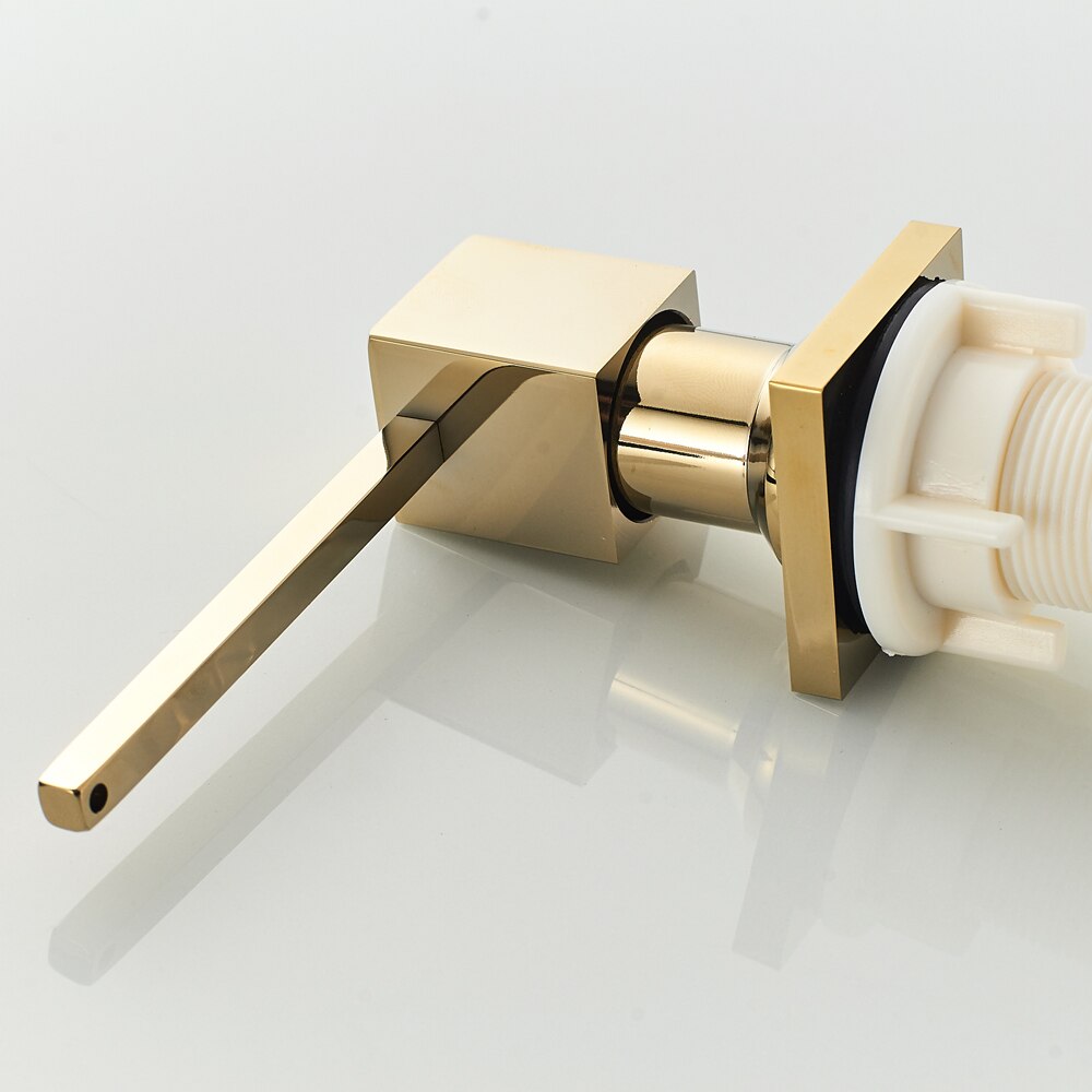 Guld mässing flytande tvål dispenser 350ml diskbänk med diskmedel flaska pressning kökstvättställ tillbehör schampo dispenser set