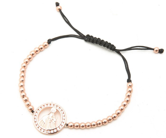 Goud zilver micro pave cz Zirconia touw aangepast Koperen Kralen Armband xfg34 meisje Charm Gevlochten Armbanden Vrouwen: 3