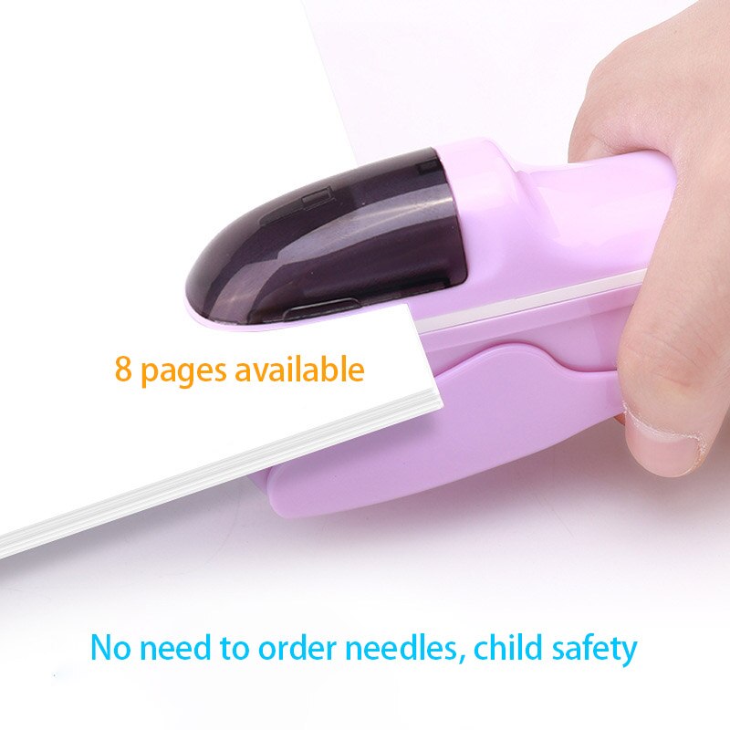 Staple-free Stapler Stationery Child Safety Stapler for Notebook A4 Paper Binding and Labor Saving School Office Supplies
