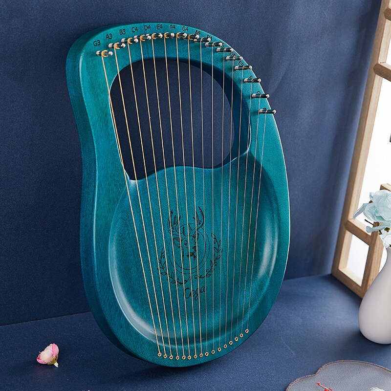 Petite harpe Portable à 19 cordes, facile à apprendre, Piano de Niche, Instrument à cordes en bois pour débutants: 16-String Blue