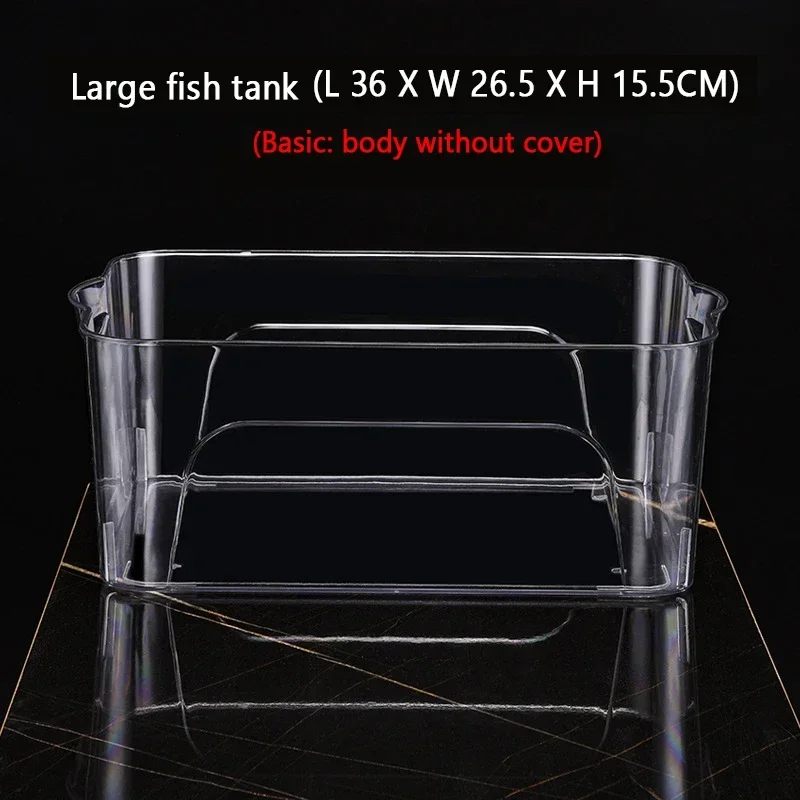 Transparant Vierkant Aquarium Plastic Goudvissen Tank Aquarium Betta Vis Kweekdoos Aquaria Tafeldecoratie: YELLOW