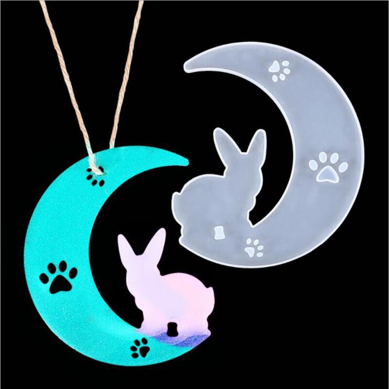 DIY Kristall Gutta percha Hirsch Katze Mond Silikon Spiegel bilden Kaninchen Delfin Anhänger Silikon bilden