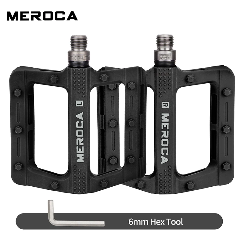 MEROCA Nylon Fietspedaal Verbreed Antislip Mountainbike Pedalen Wegfietspedaal Universeel Fietspedaal: WIT