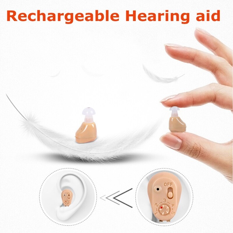Hearing Aids Rechargeable Audifonos Portable Hearing Device High Power Sound Amplifier Adjustable Tone for The Elderly/Deafness
