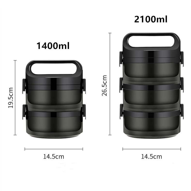 Thermos déjeuner Bento boîte pour étudiant Portable 304 en acier inoxydable multicouche alimentaire Storange conteneur étanche thermique Lunchbox