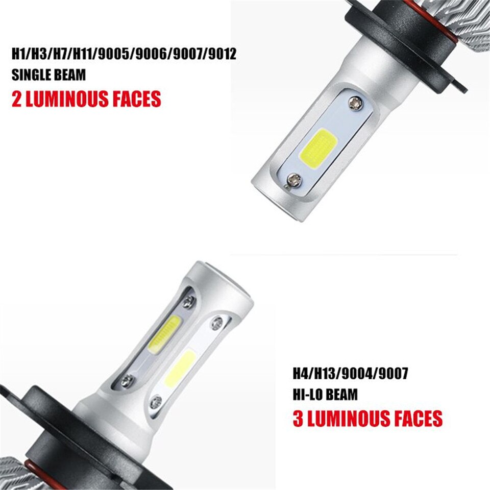 Kit De Bombillas LED Para Coche - Compatibles H1, H7, H4, H11, 9005, D2S, Etc., 6500K Blanco Frío, Homologadas
