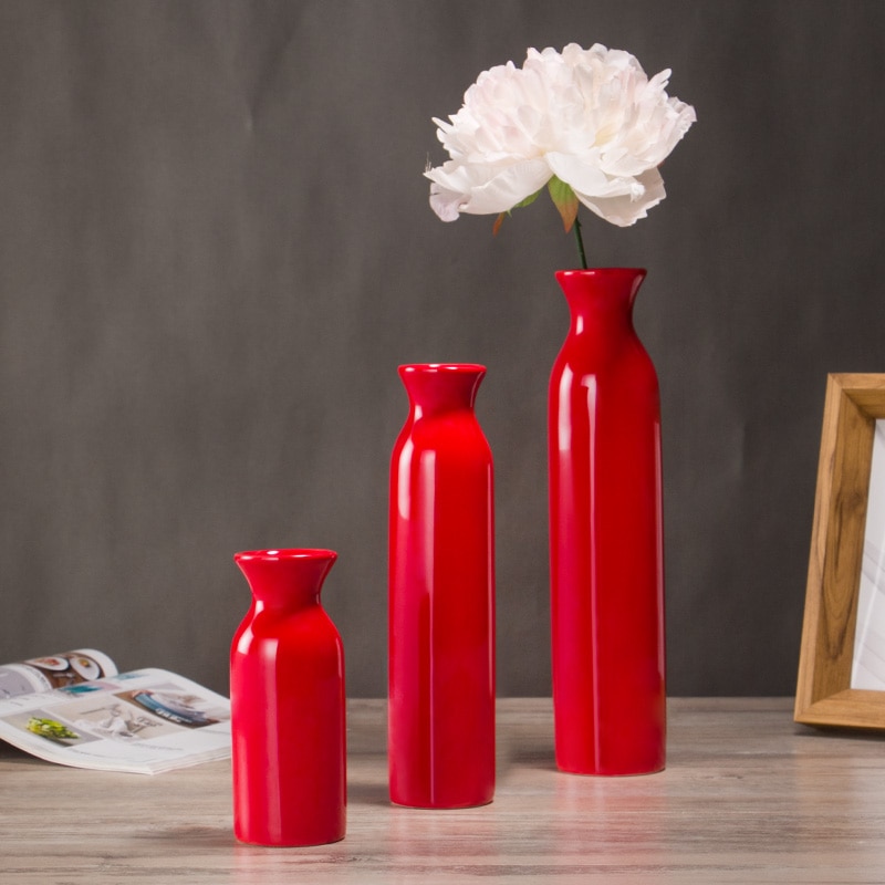 Rød keramisk vase blå bryllupsvase dekoration til hjemmet