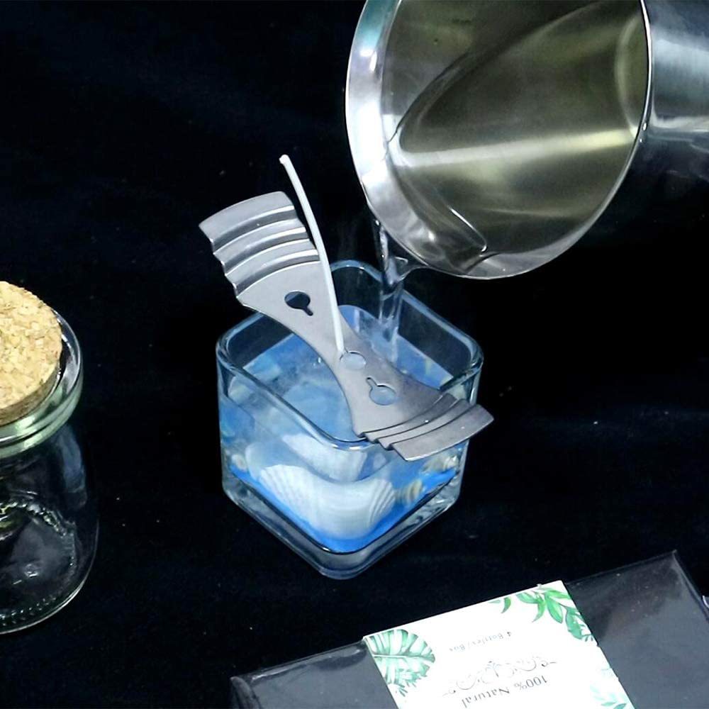 Soporte para mecha de vela, accesorios DIY, soporte para mechas de vela de Metal, dispositivo de centrado, Kit de fabricación de velas, herramienta auxiliar de núcleo fundente, 5/10 Uds.