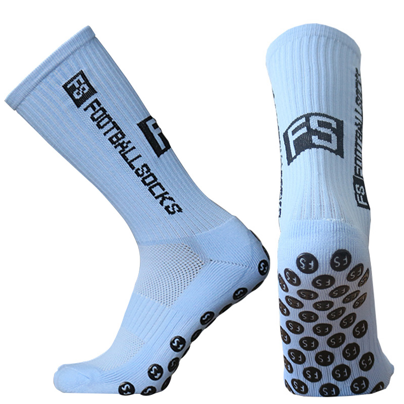 Sports Men Women Anti Slip FS Football Socks Baseball Rugby Grip Soccer Socks: FS sky blue