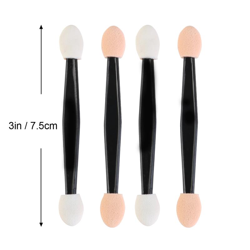 LTWEGO-Kit de brochas de nailon desechables para sombra de ojos, Kit de esponja lateral doble, pinceles de Maquillaje sombra de ojos para aplicar cosméticos, 50 Uds.